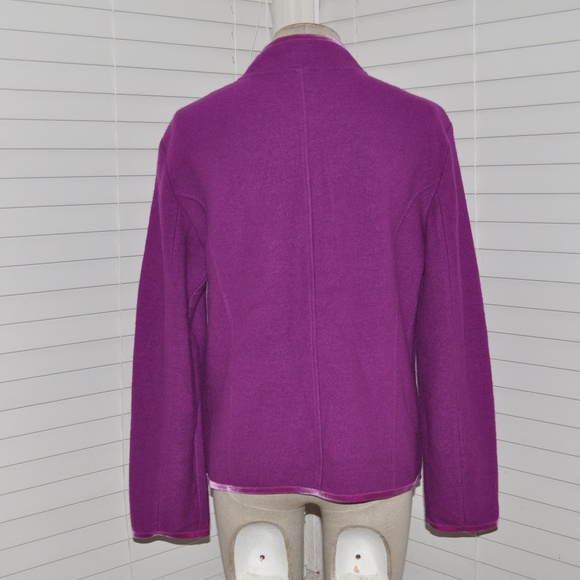 'FINAL'  TALBOTS Merino Wool Velvet Trim Cardigan - Picture 5 of 8